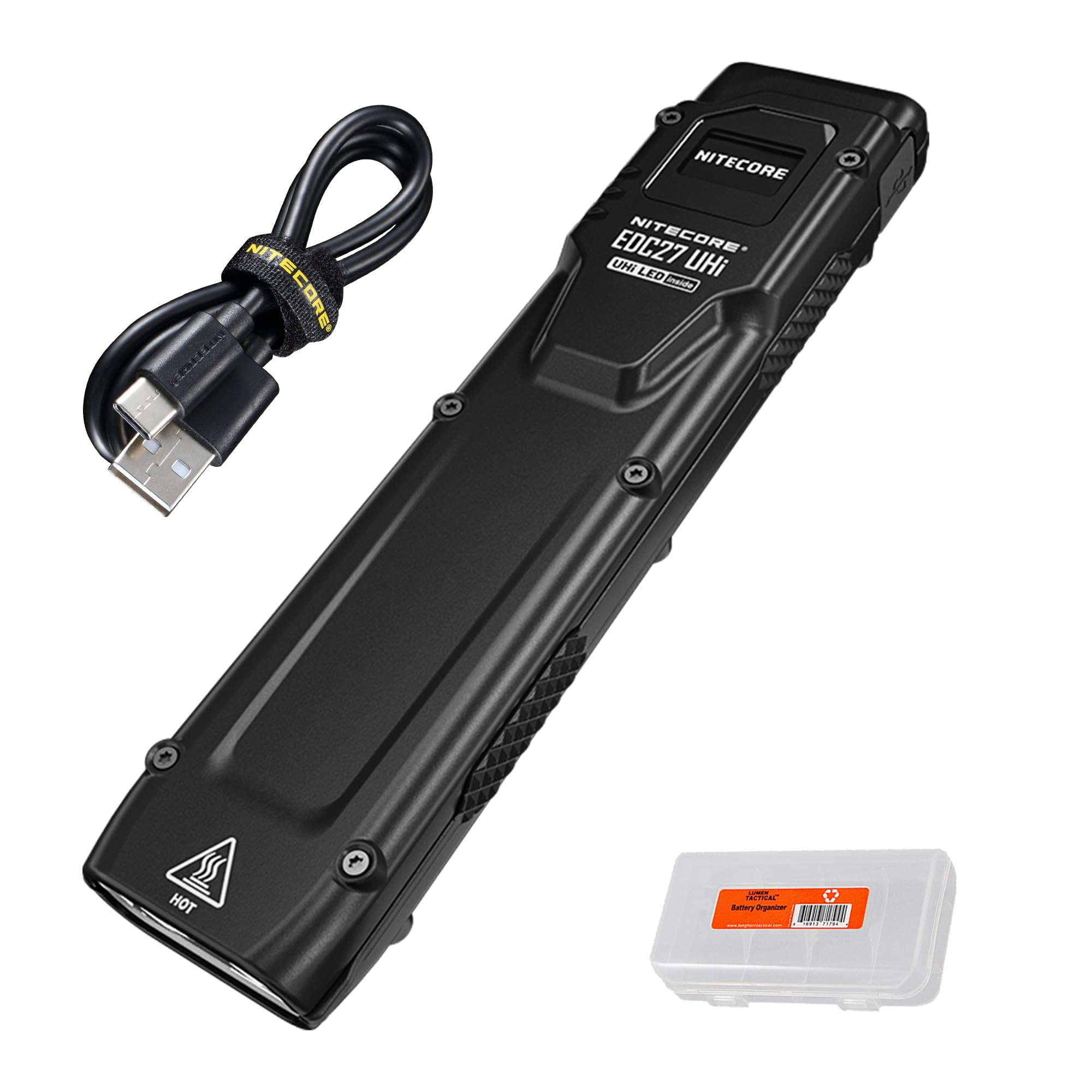 Nitecore EDC27 UHi front view shows compact high-lumen flashlight