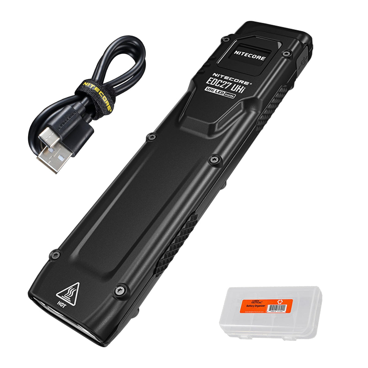 Nitecore EDC27 UHi front view shows compact high-lumen flashlight