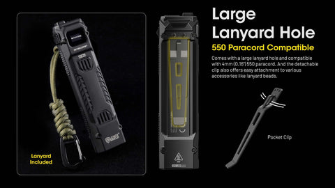 Nitecore EDC29 includes lanyard, USB-C cable, and sticker.