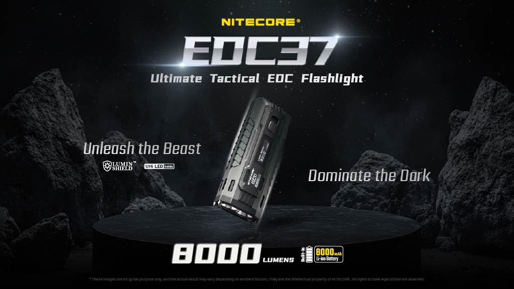 Nitecore EDC37 8000-lumen output for broad lighting in outdoor or work environments
