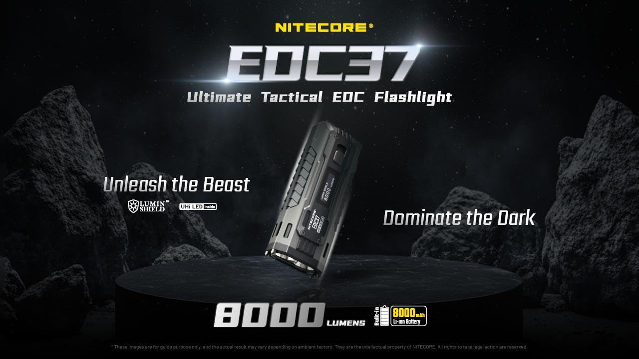 Nitecore EDC37 8000-lumen output for bright outdoor illumination