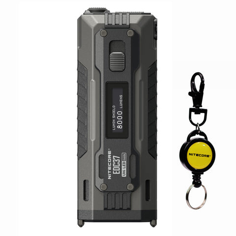 Nitecore EDC37 front view shows compact design and secure grip.