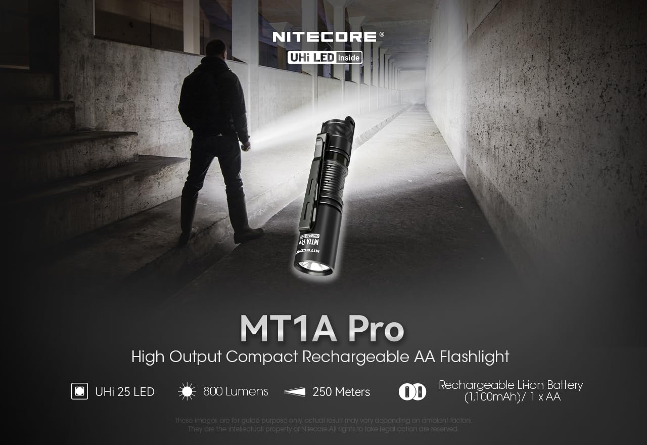 Nitecore MT1A Pro IP68-rated shell withstands rain and dust.