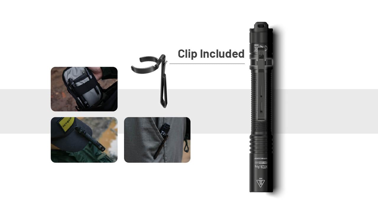 Nitecore MT2A Pro lanyard and pocket clip in the package.