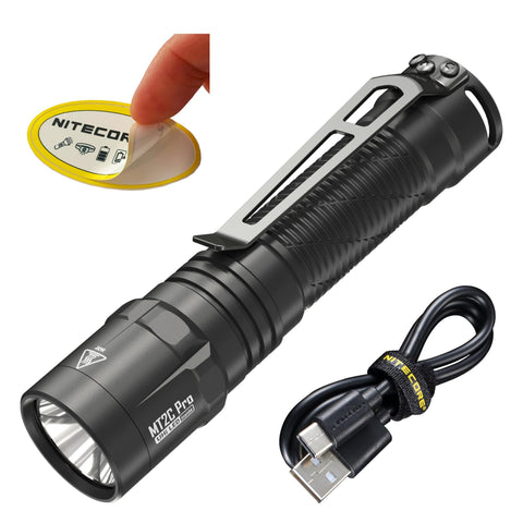 Nitecore MT2C Pro beam at 1800 lumens for bright night visibility.