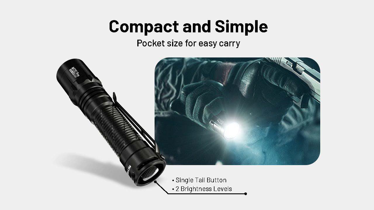 Nitecore MT2C Pro IP68 rating and impact resistance for rugged use.