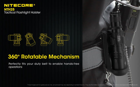 MOLLE-compatible clip fits duty belts up to 2.25 inches
