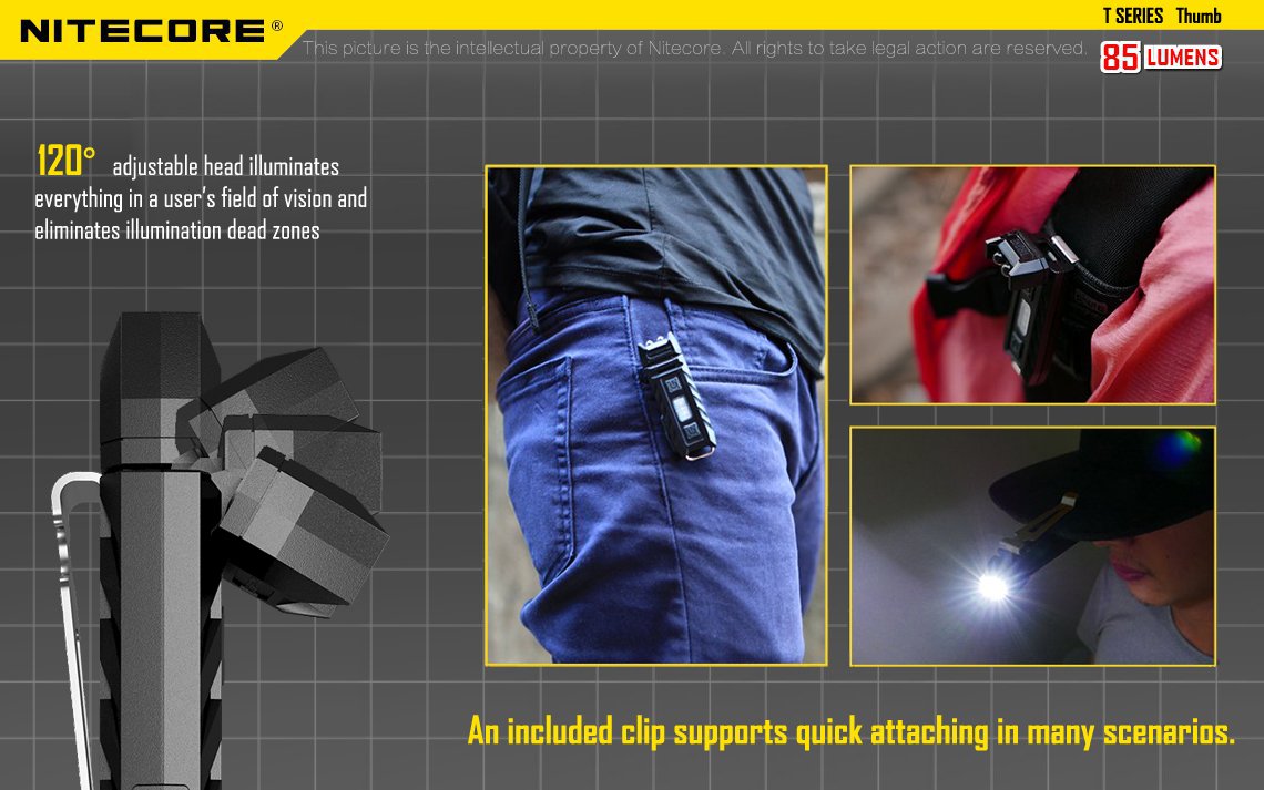 Nitecore Thumb 85 lightweight under an ounce for portable everyday carry.