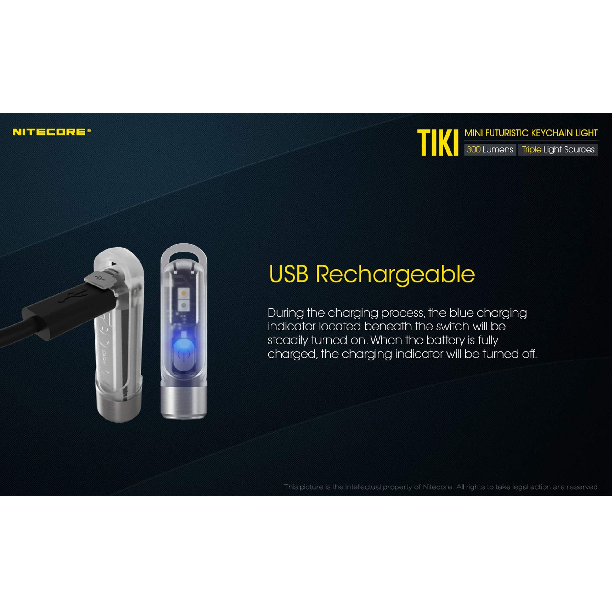 Nitecore Tiki beam distance reaches 77 yards for distant tasks.