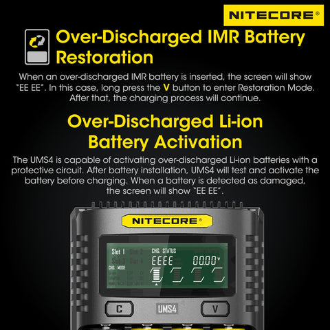 NITECORE UMS4 rapid 55 minute charge on 3500 mAh cells.