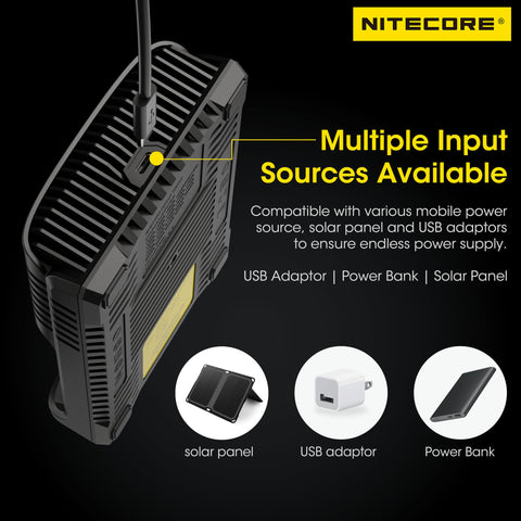 NITECORE UMS4 compatibility with Li-ion and Ni-MH cells for versatile use.
