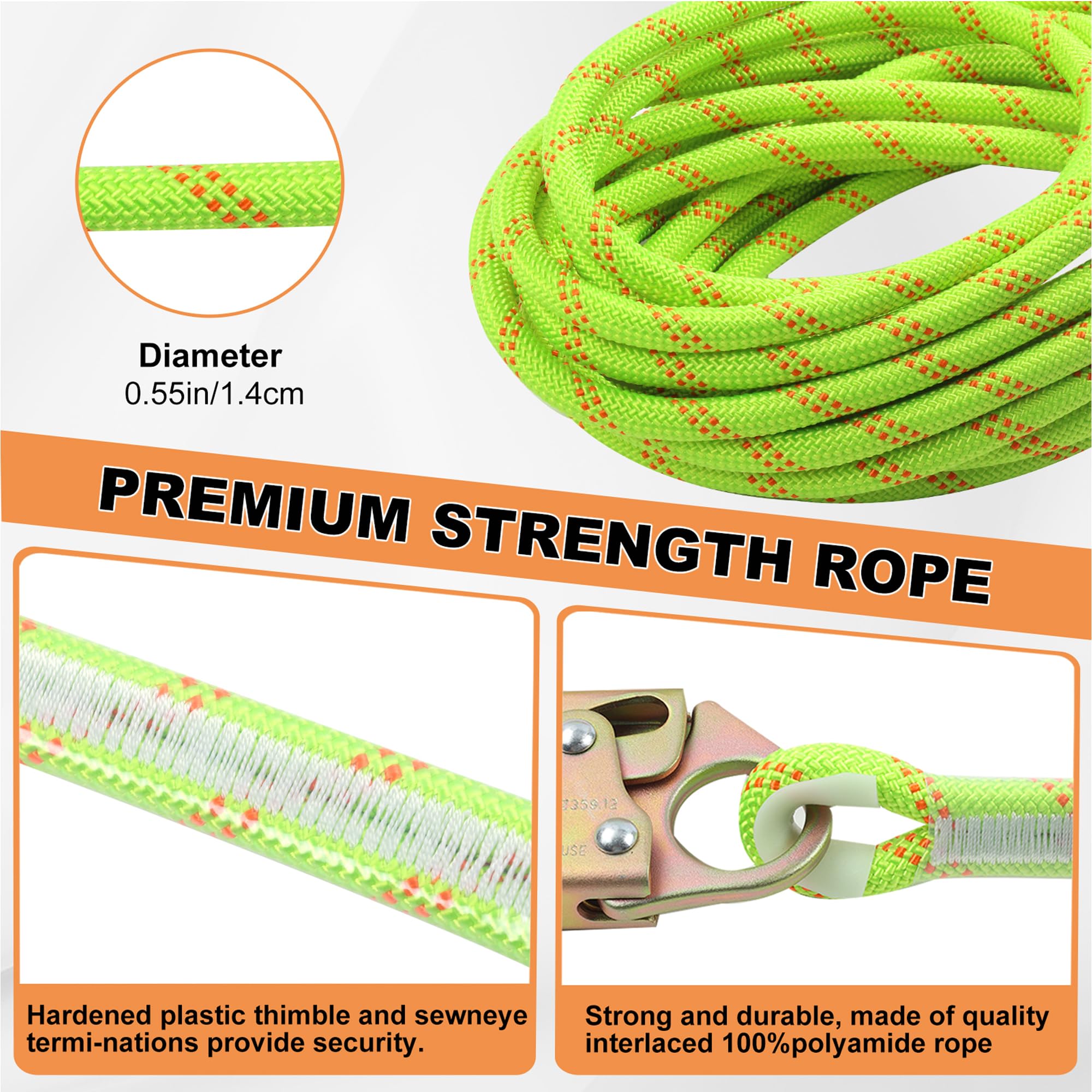 NIUSIDA roof safety lanyard in action demonstrates practical use at height.