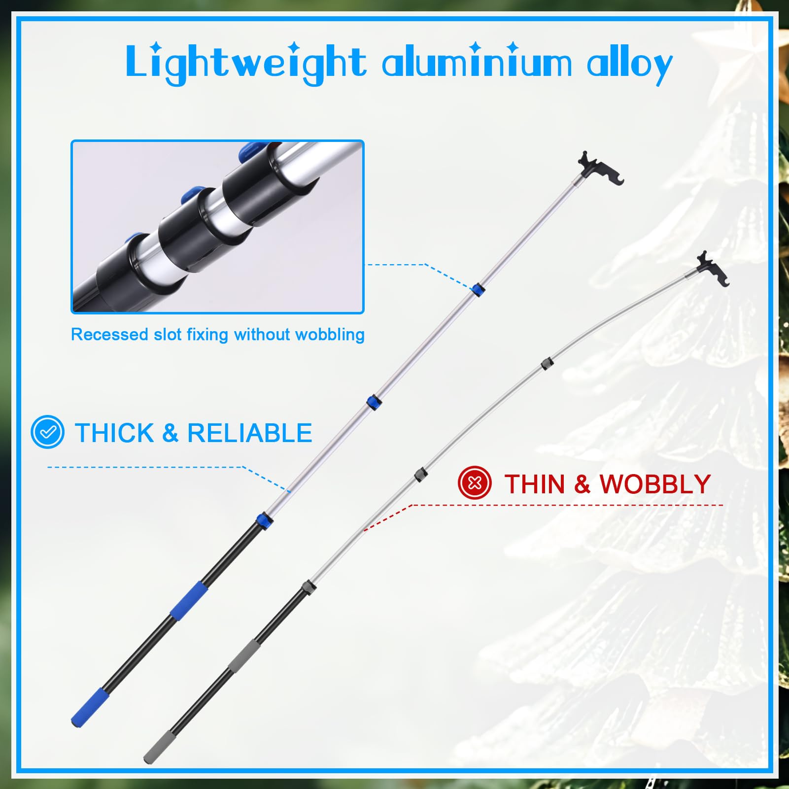 Niuyhe ladderless pole with Acme threaded head fits multiple accessories.