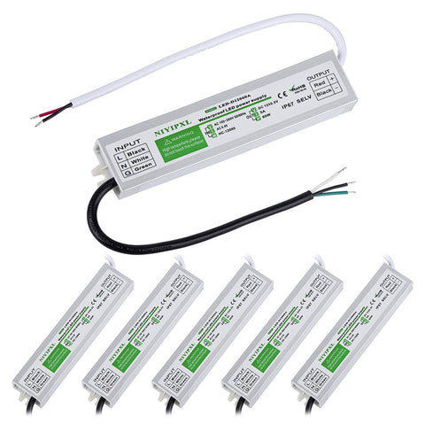 NIYIPXL 60W IP67 LED driver front view for outdoor use.