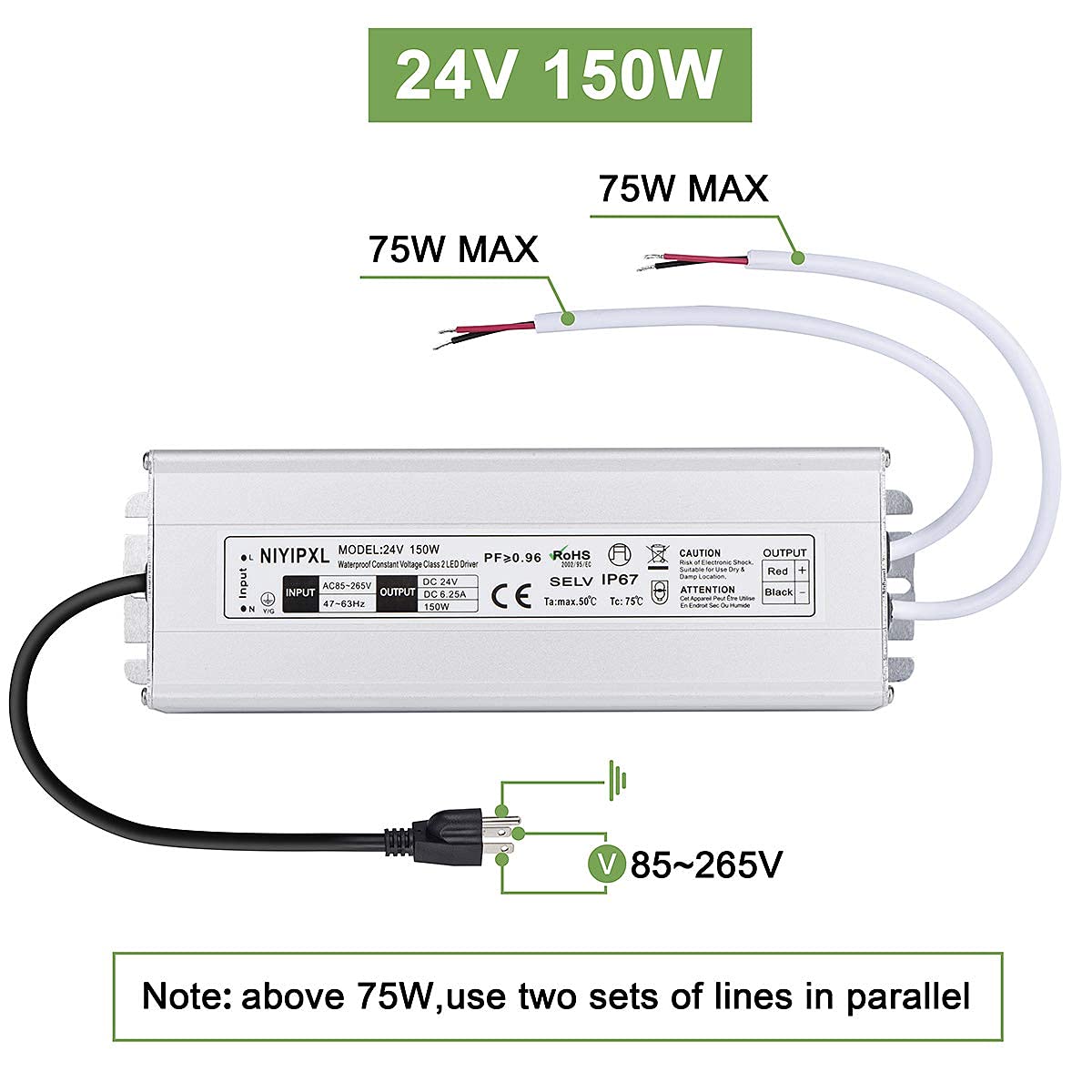 NIYIPXL wide input range supports global mains for flexible use.