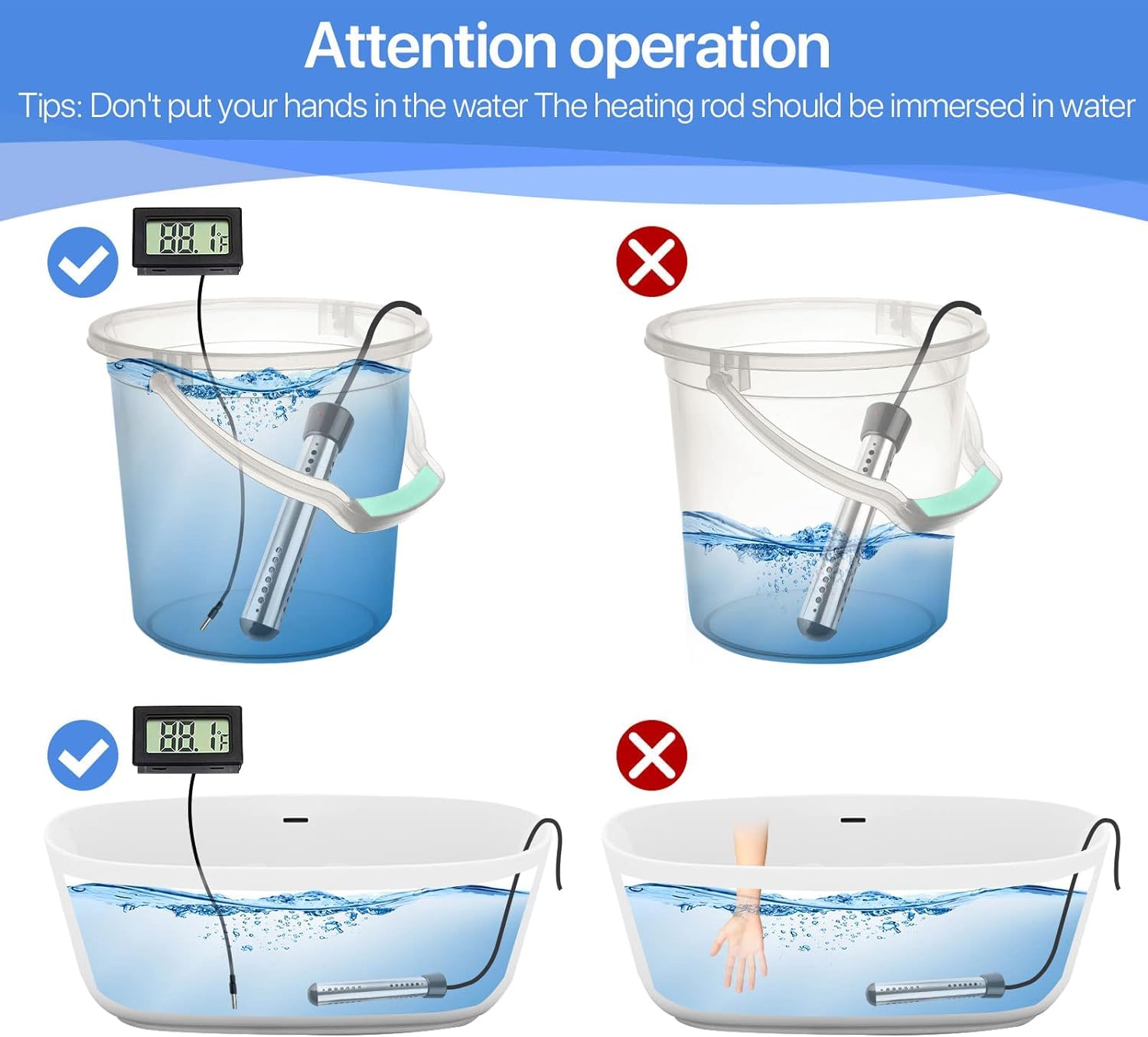 NJ FOREVER heats water in a bucket for baths or chores