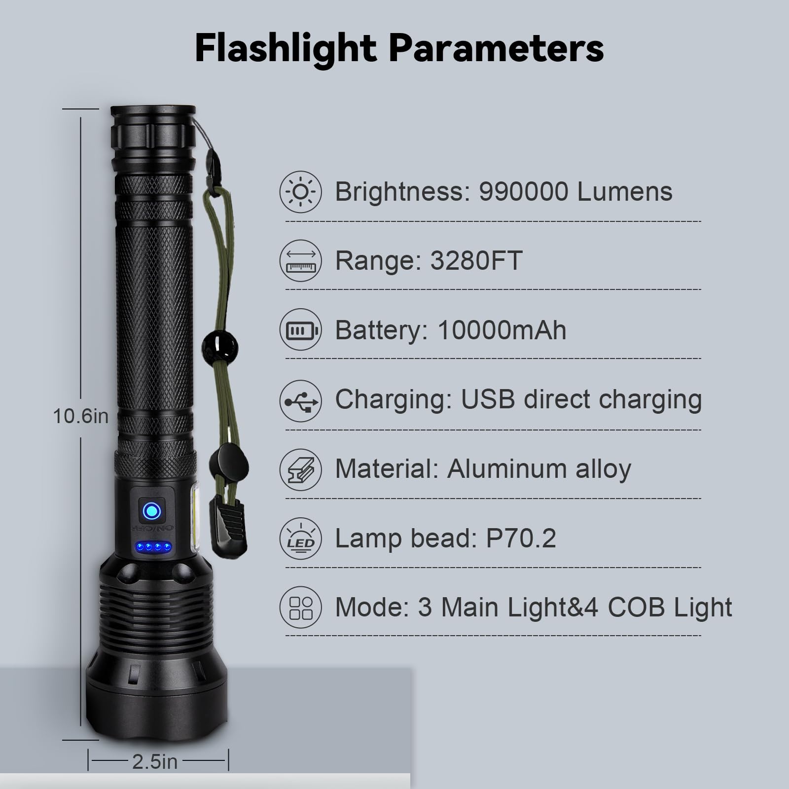 NJ FOREVER flashlight hanging strap for easy carrying