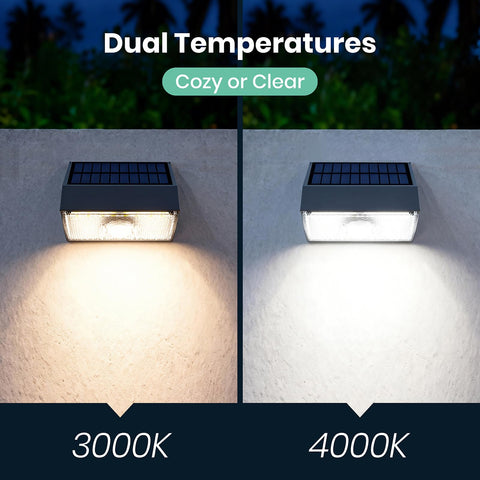 NJOYNOOK Solar Fence Light 3000K creates warm ambient glow for welcoming outdoor spaces.