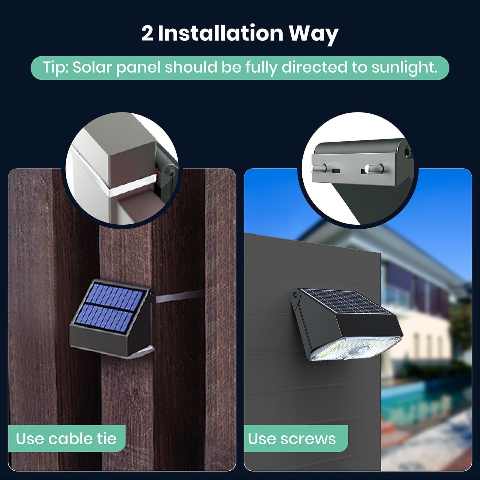 NJOYNOOK solar light installs easily without wires or power connections.