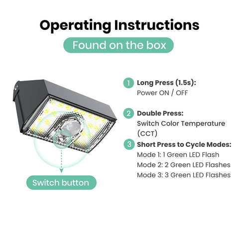 NJOYNOOK light with 45° tilt lets you aim toward steps or paths.