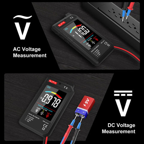 NJTY T3 measures AC/DC voltage and resistance for versatile tests.