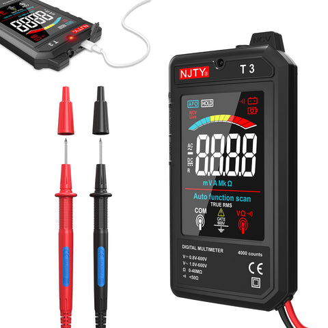 NJTY T3 smart multimeter with LCD display for fast, clear readings.
