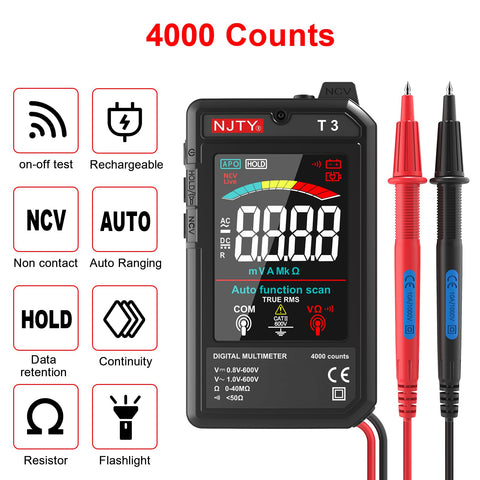 NJTY T3 features Type-C rechargeable battery for long-lasting power.