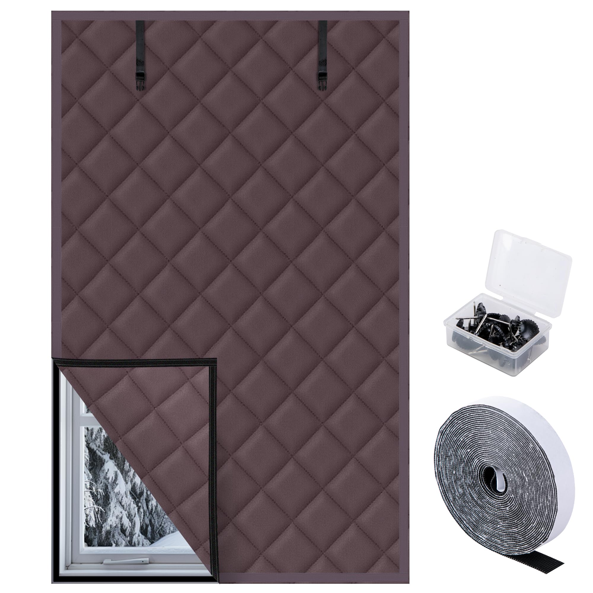 Nkiy Quen 63x39 inch winter curtain with three-layer insulation for warmth.