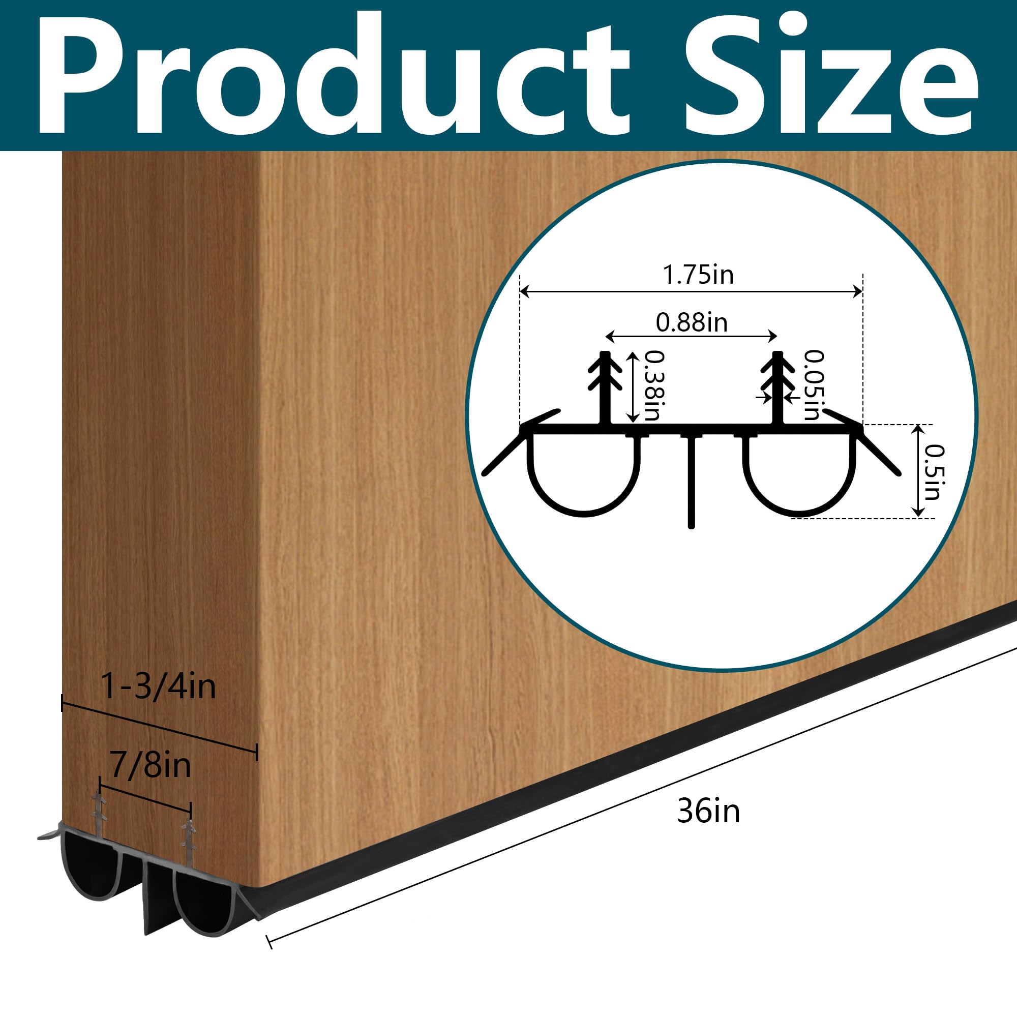 Nkiy Quen kerf door seal shows 36 inches length fills door gaps for better insulation