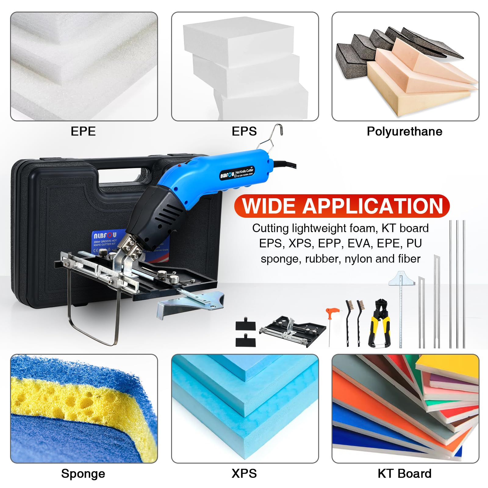 NLBFOU portable kit ideal for on site foam shaping projects.