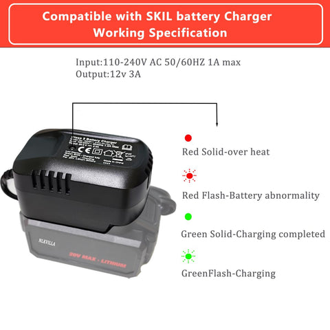 NLKVilla SKIL 12V charger LED indicators help track charging progress