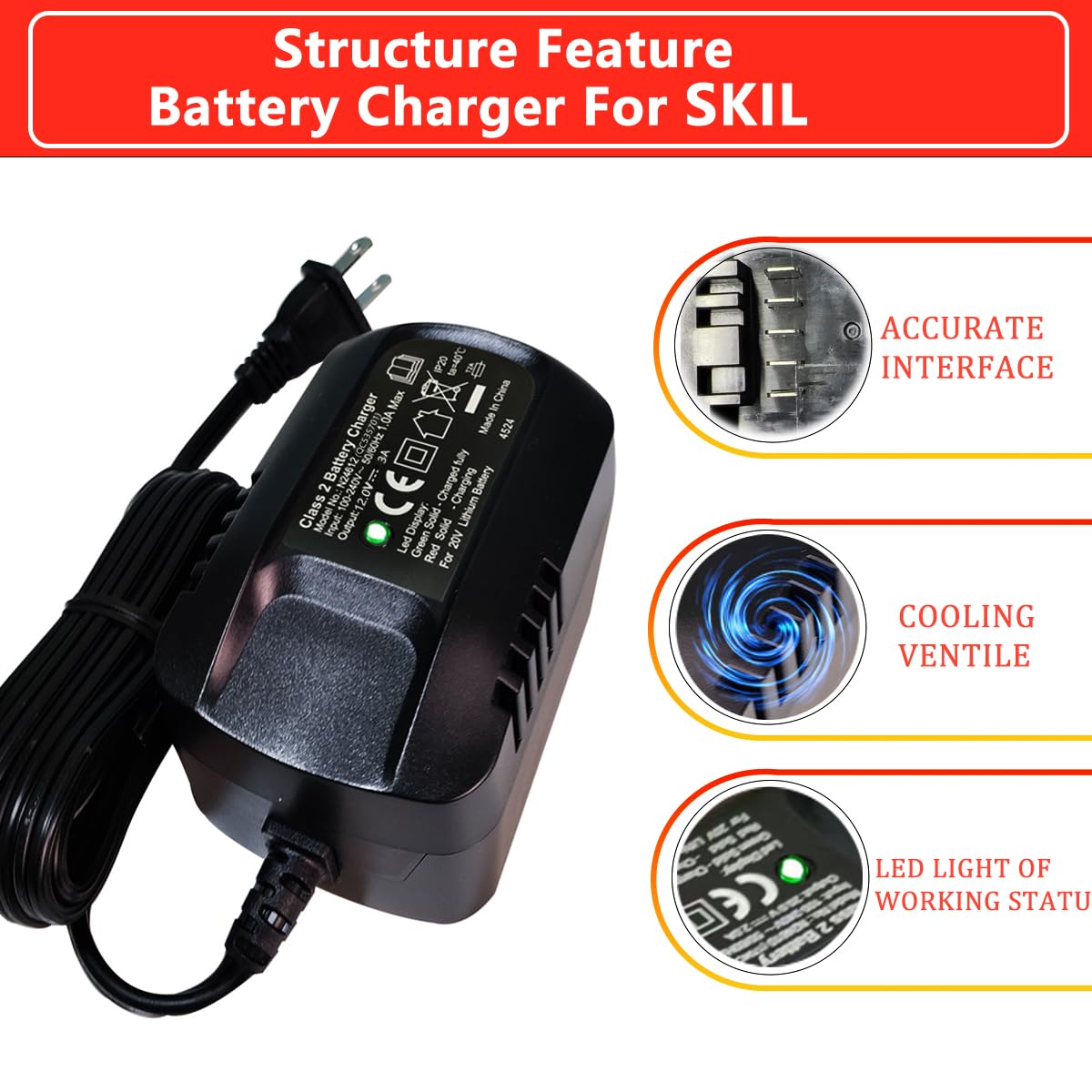 NLKVilla SKIL 12V charger packaging shows included instructions
