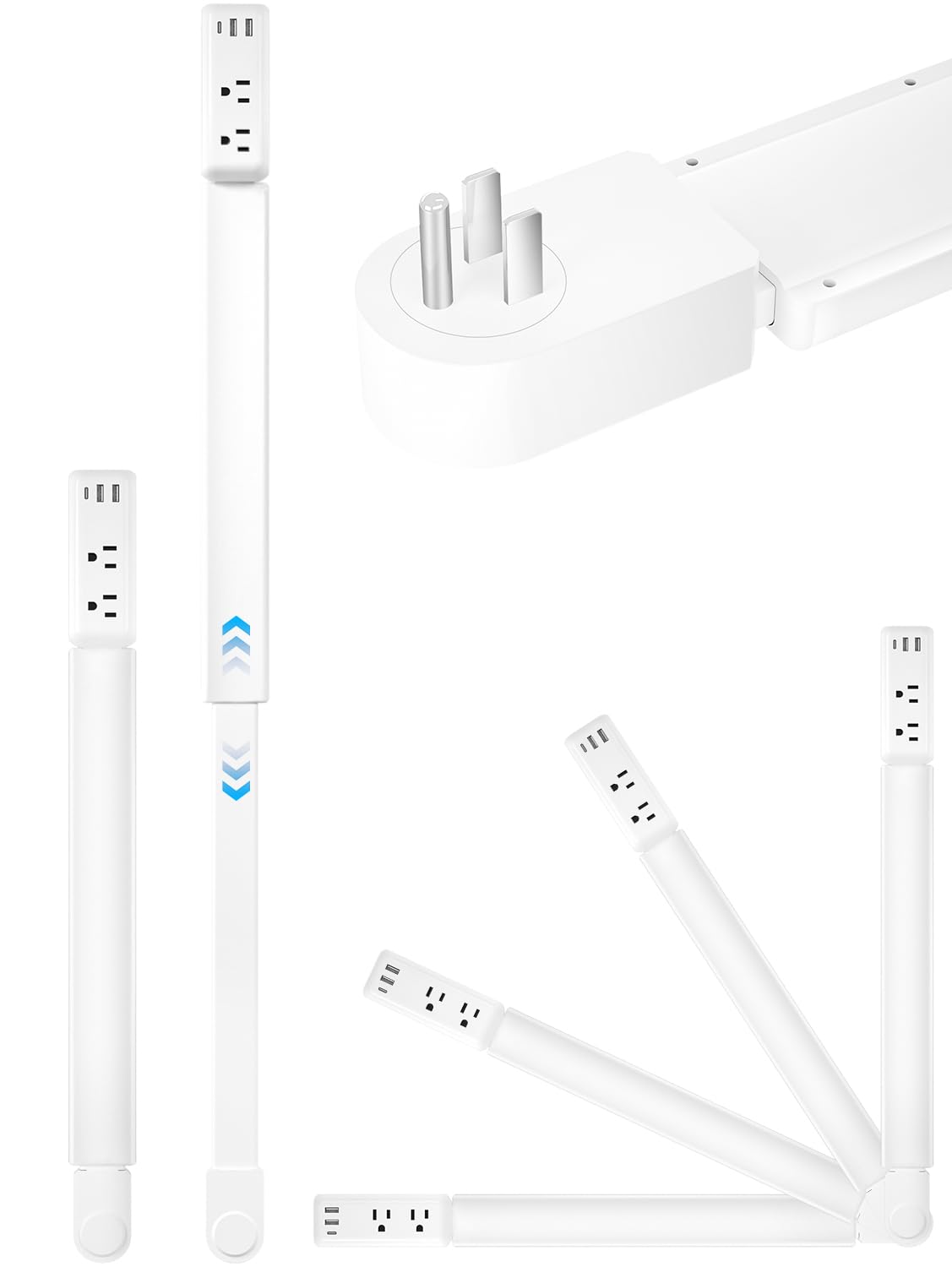 NLMRXI electric outlet extender vertical 22-34in behind furniture keeps cords tidy