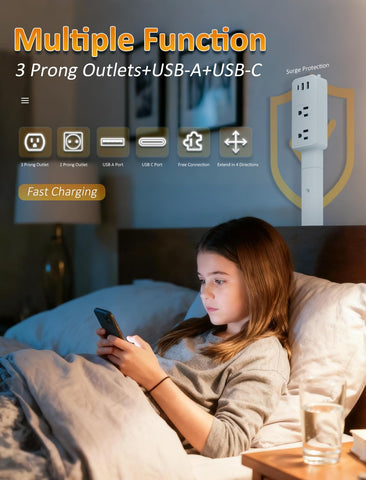 NLMRXI outlet extender stick provides two AC outlets for shared devices