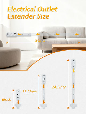 NLMRXI outlet extender stick offers USB-A and USB-C charging options