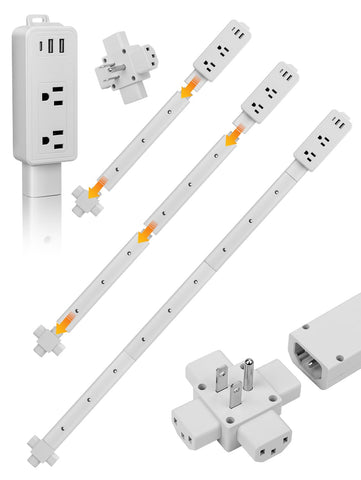 NLMRXI outlet extender stick extended to reach behind furniture for easy access
