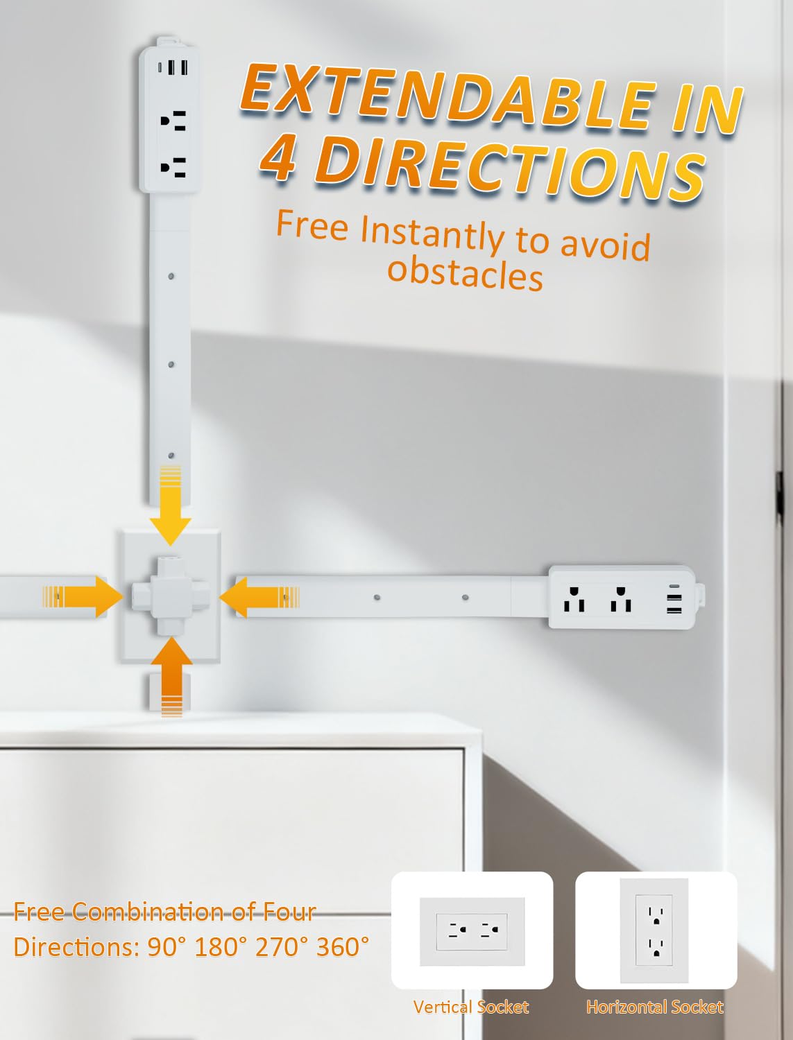 NLMRXI outlet extender stick built with fireproof ABS+PC for safety