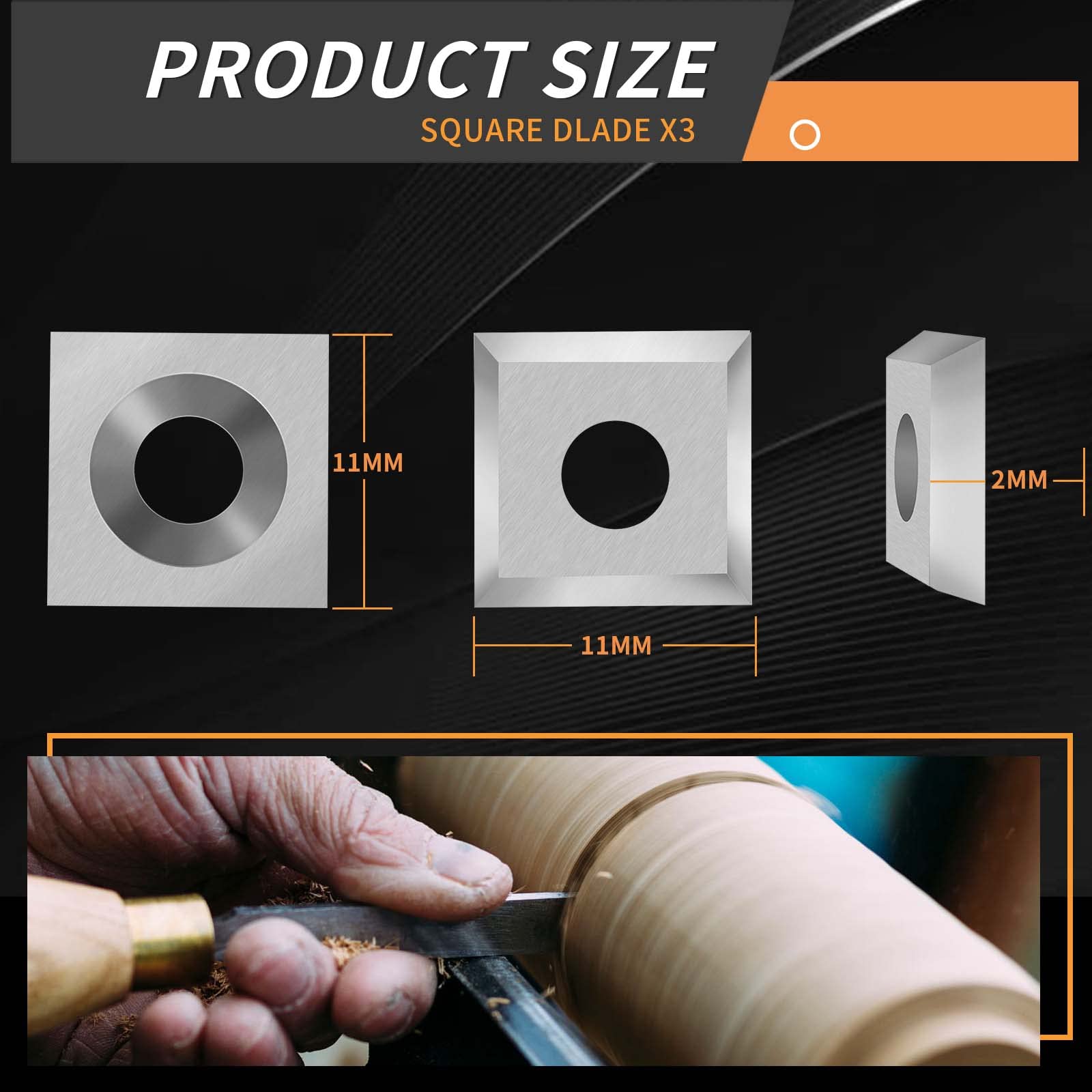 NNBWKIXI 8.9mm round insert delivering clean cuts on turned wood
