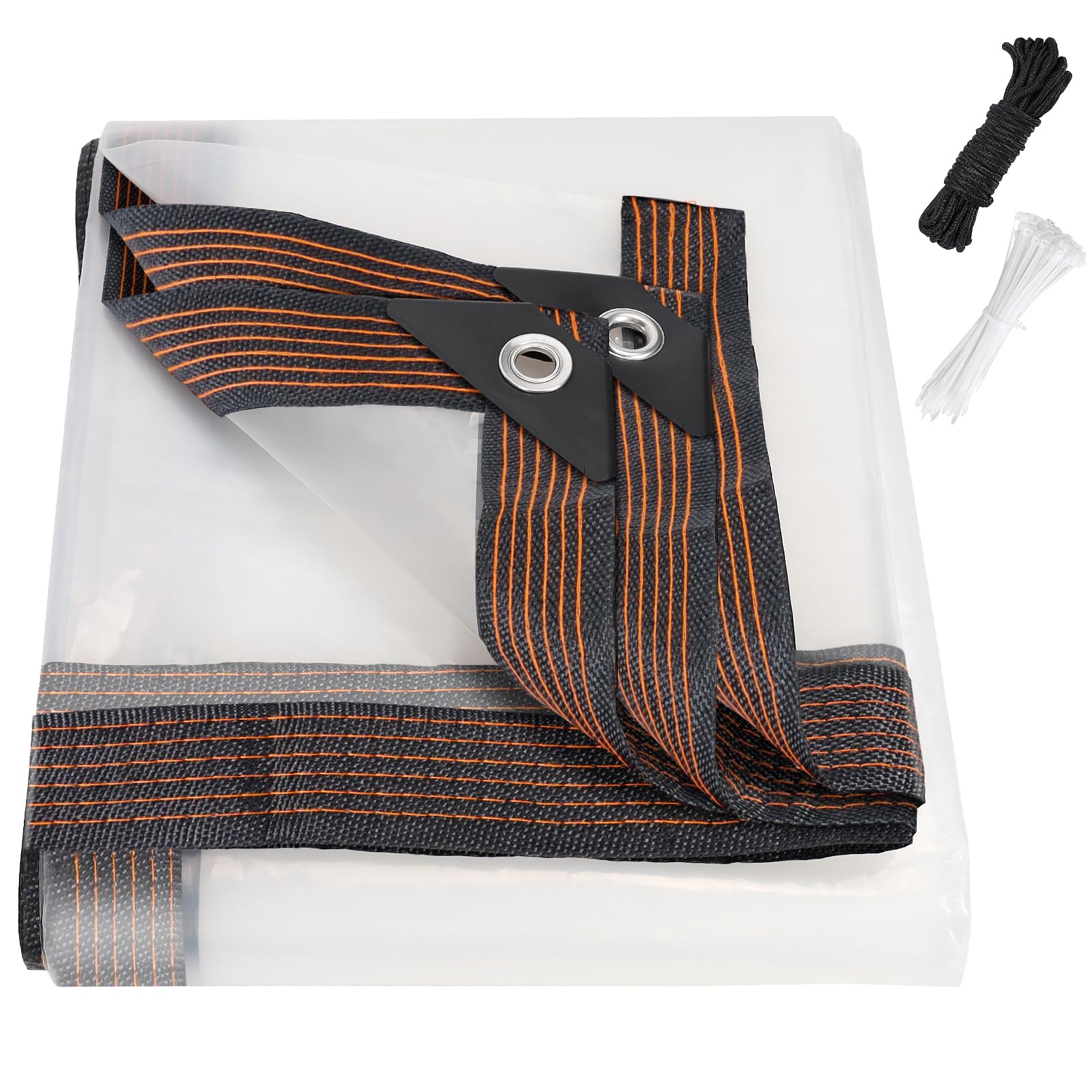 NNG 6x8ft clear tarp provides waterproof outdoor protection.