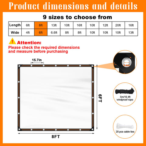 NNG clear tarp edge reinforcement prevents tearing and sag.