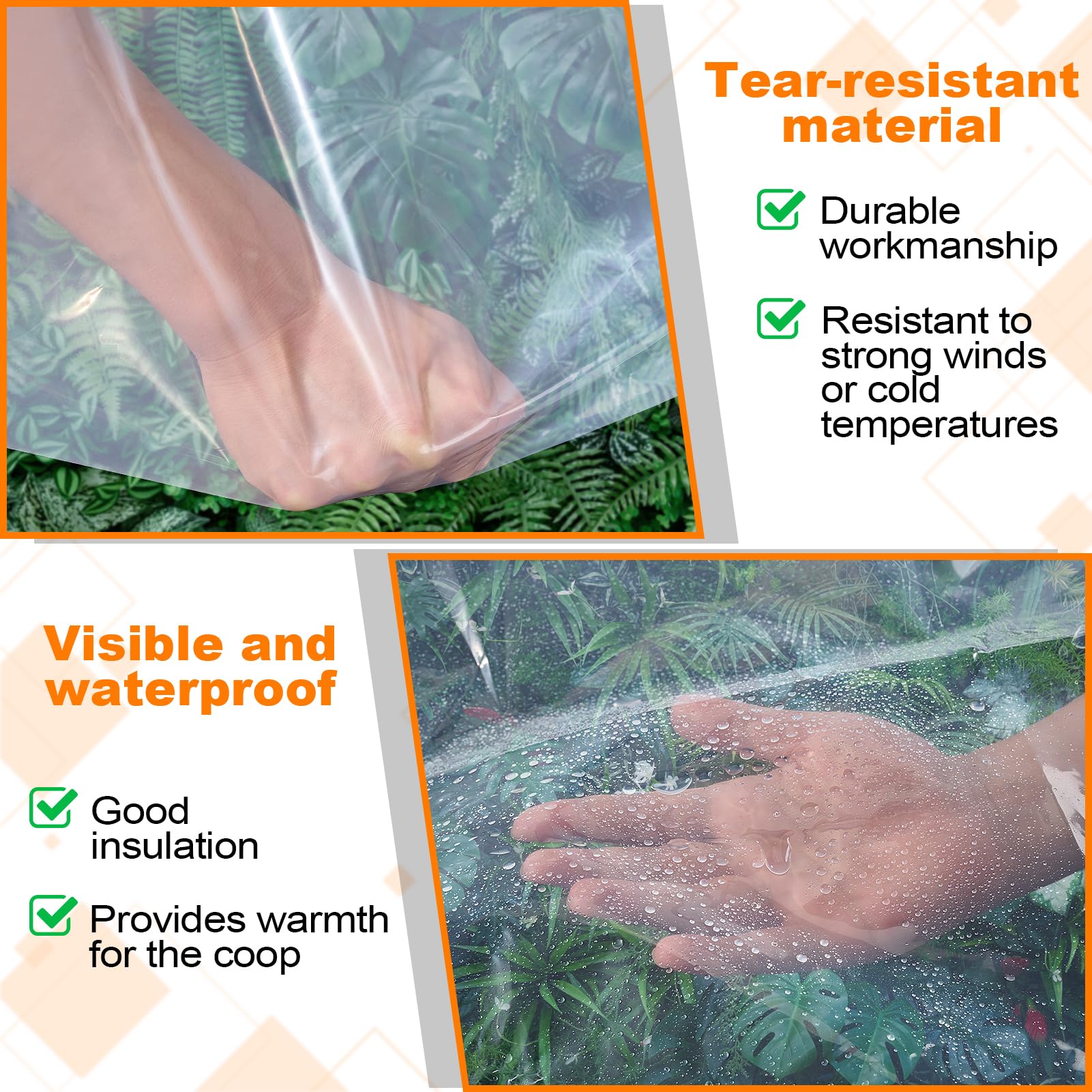 NNG tarp with rust-proof grommets stays securely in place.