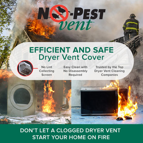 Dryer vent coverage with No-Pest Vent offers pest-proof, efficient ventilation.