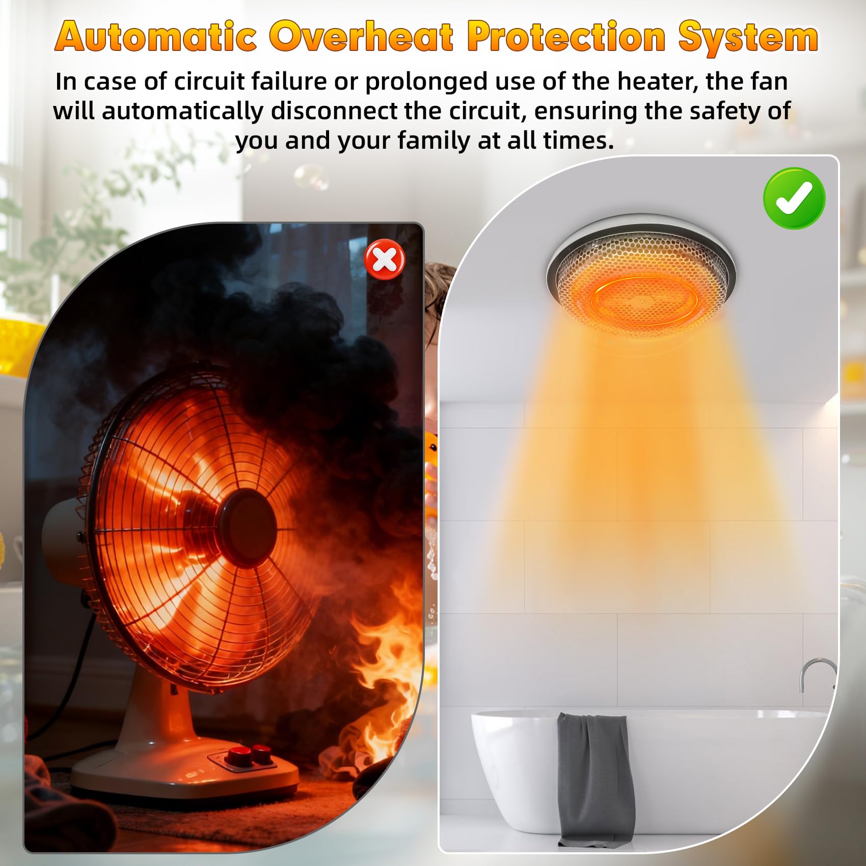 Noblequest PTC ceramic heating delivers fast warmth with quiet operation.