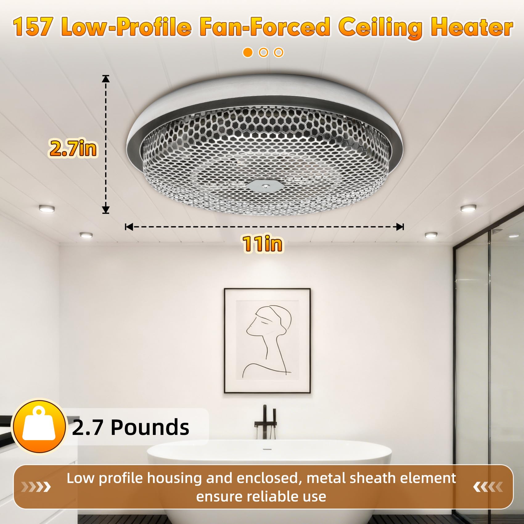 Noblequest rapid heating 1250W delivers quick comfort in small spaces.