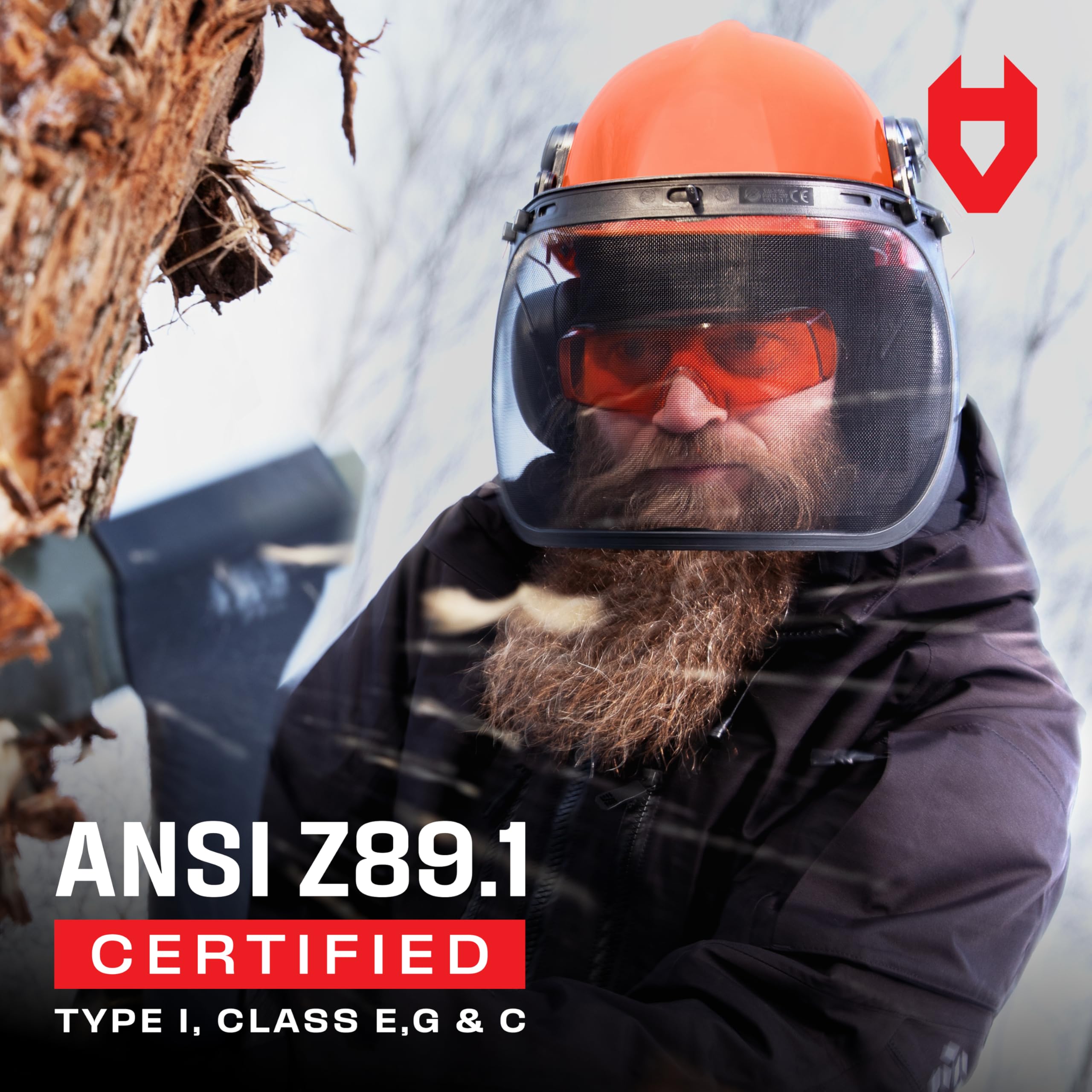 NoCry adjustable headgear on a protective chainsaw helmet