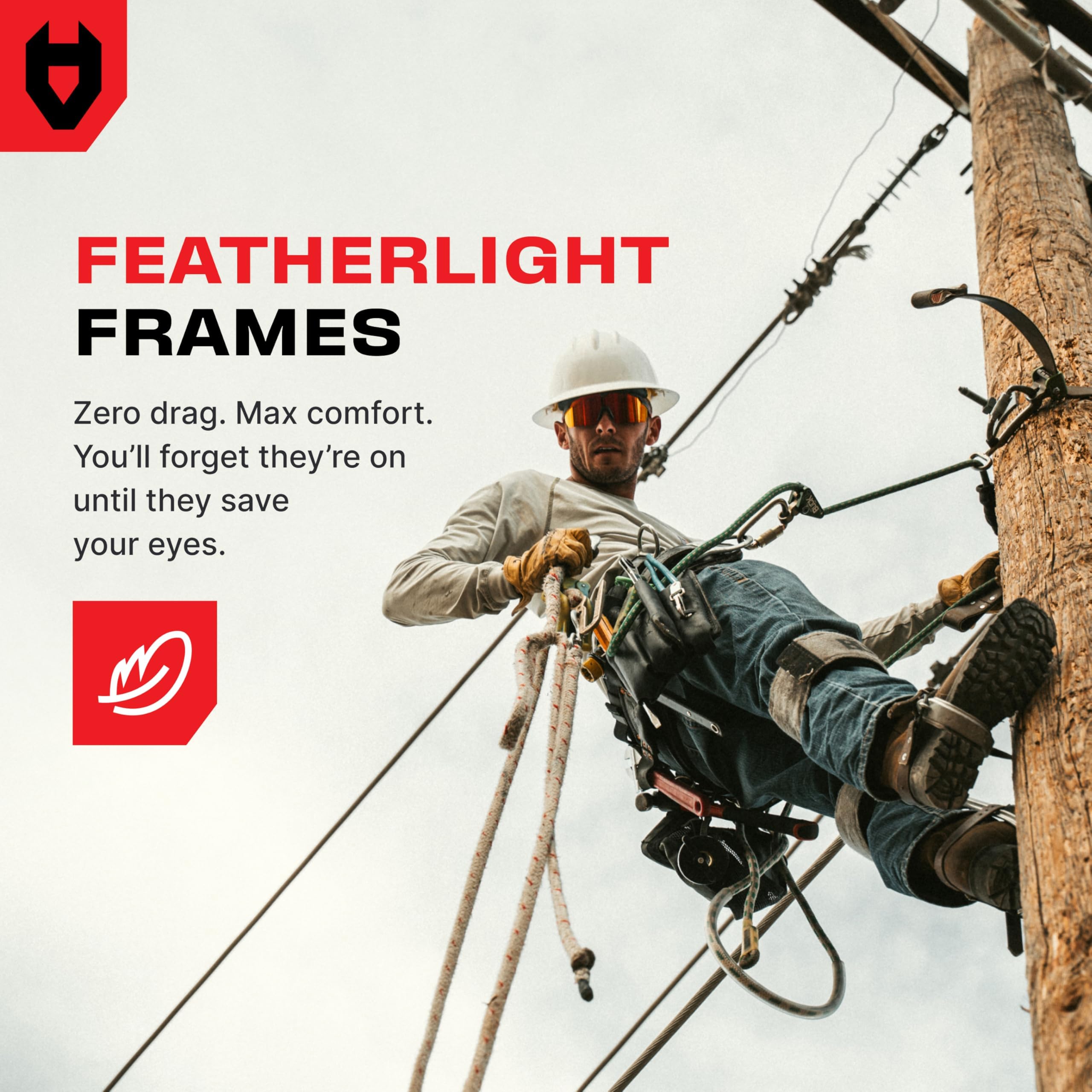 NoCry polycarbonate lenses provide durable protection for tough work environments
