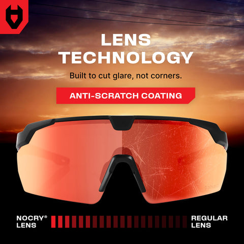 NoCry ANSI Z87 sunglasses with soft adjustable nose pad for all day comfort