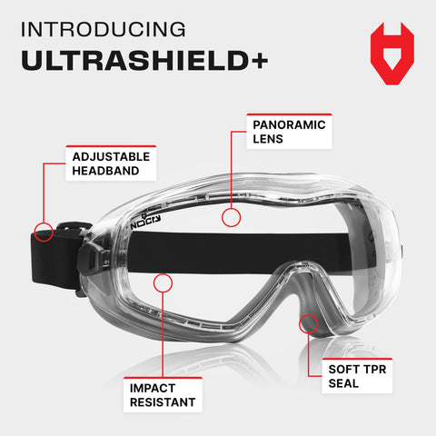 NoCry goggles with wraparound lenses provide wide, distraction-free view.