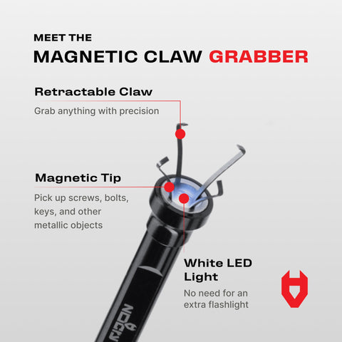 NoCry grabber with LED light illuminating tight spaces for precise pickups.
