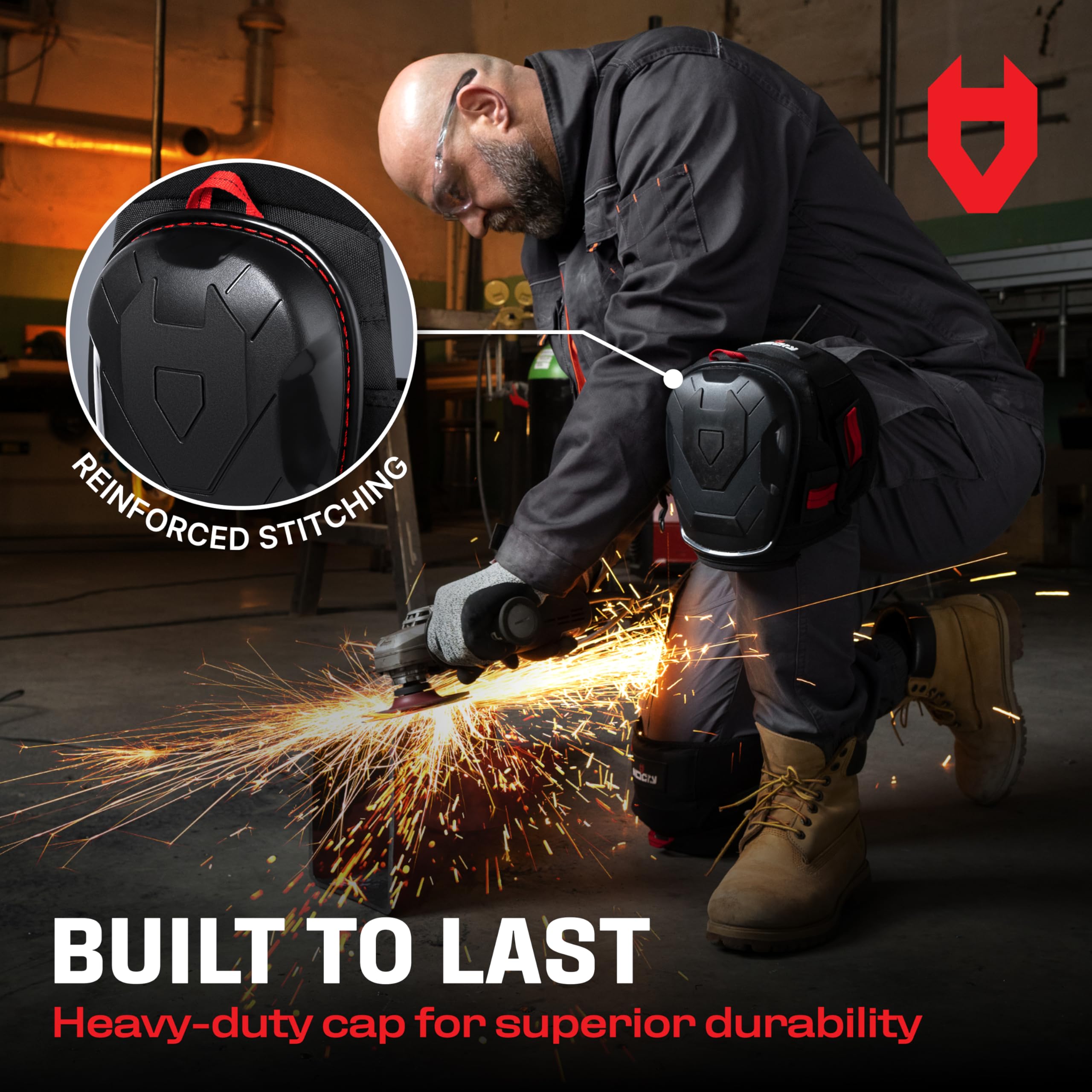 NoCry knee pads fitted for both men and women in black.